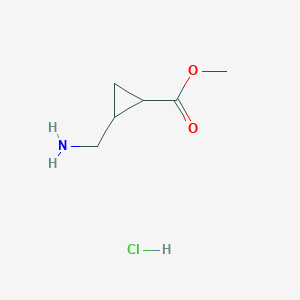molecular formula C6H12ClNO2 B1368813 Methyl 2-(aminomethyl)cyclopropanecarboxylate hydrochloride CAS No. 1630906-92-1