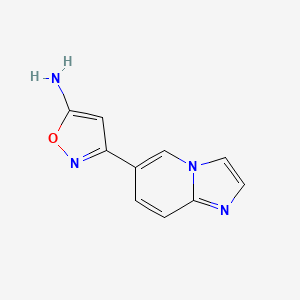 molecular formula C10H8N4O B13688132 5-Amino-3-(6-imidazo[1,2-a]pyridyl)isoxazole 