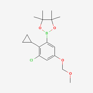 molecular formula C17H24BClO4 B13688133 2-(3-Chloro-2-cyclopropyl-5-(methoxymethoxy)phenyl)-4,4,5,5-tetramethyl-1,3,2-dioxaborolane 