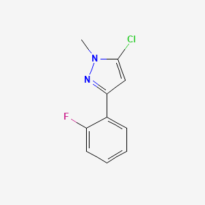 molecular formula C10H8ClFN2 B13688136 5-Chloro-3-(2-fluorophenyl)-1-methyl-1H-pyrazole 