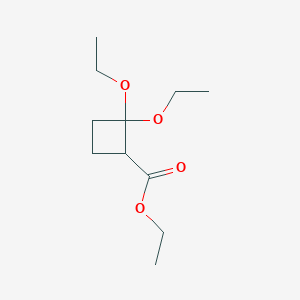 molecular formula C11H20O4 B13688147 Ethyl 2,2-diethoxycyclobutanecarboxylate CAS No. 213478-57-0