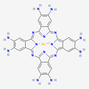 molecular formula C32H24FeN16 B13688167 Iron(II) 2,3,9,10,16,17,23,24-Octakis(amino)phthalocyanine 