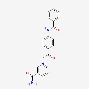 1-[2-(4-Benzamidophenyl)-2-oxoethyl]-3-carbamoylpyridin-1-ium