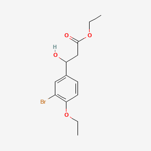 molecular formula C13H17BrO4 B13688181 Ethyl 3-(3-bromo-4-ethoxyphenyl)-3-hydroxypropanoate 