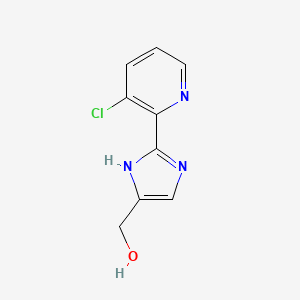 molecular formula C9H8ClN3O B13688240 2-(3-Chloro-2-pyridyl)imidazole-5-methanol 