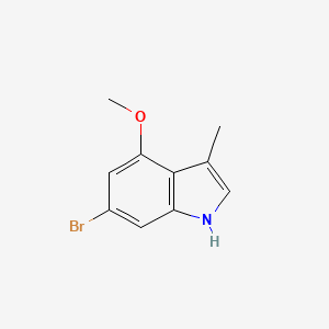 molecular formula C10H10BrNO B13688260 6-Bromo-4-methoxy-3-methylindole 