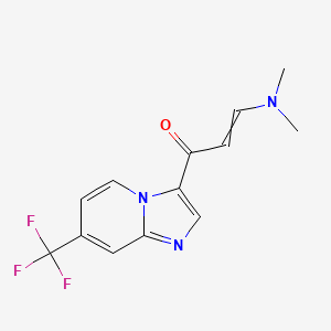 molecular formula C13H12F3N3O B13688306 (E)-3-(Dimethylamino)-1-[7-(trifluoromethyl)imidazo[1,2-a]pyridin-3-yl]prop-2-en-1-one 