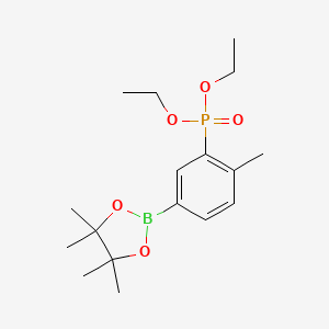 molecular formula C17H28BO5P B13688372 Diethyl (2-methyl-5-(4,4,5,5-tetramethyl-1,3,2-dioxaborolan-2-yl)phenyl)phosphonate 