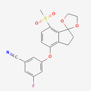 3-Fluoro-5-(7'-methylsulfonylspiro[1,3-dioxolane-2,1'-2,3-dihydroindene]-4'-yl)oxybenzonitrile