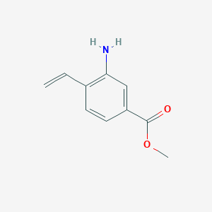 molecular formula C10H11NO2 B13688428 Methyl 3-amino-4-vinylbenzoate 