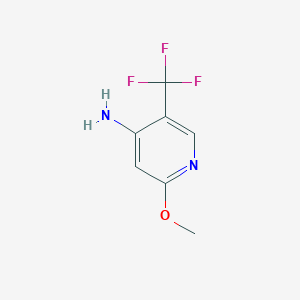 molecular formula C7H7F3N2O B13688455 2-Methoxy-5-(trifluoromethyl)pyridin-4-amine 