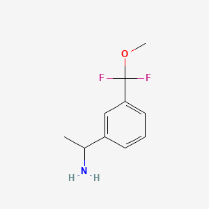 molecular formula C10H13F2NO B13688461 (R)-1-[3-[Difluoro(methoxy)methyl]phenyl]ethanamine 