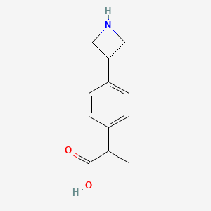 molecular formula C13H17NO2 B13688519 2-[4-(3-Azetidinyl)phenyl]butanoic Acid 