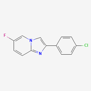 molecular formula C13H8ClFN2 B13688522 2-(4-Chlorophenyl)-6-fluoroimidazo[1,2-a]pyridine 