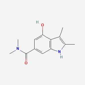 molecular formula C13H16N2O2 B13688531 4-Hydroxy-N,N,2,3-tetramethyl-1H-indole-6-carboxamide 