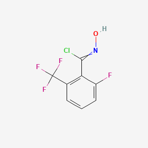 molecular formula C8H4ClF4NO B13688534 2-Fluoro-N-hydroxy-6-(trifluoromethyl)benzimidoyl Chloride 