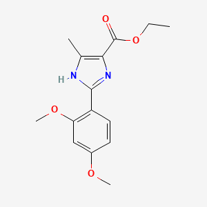 molecular formula C15H18N2O4 B13688535 ethyl 2-(2,4-dimethoxyphenyl)-5-methyl-1H-imidazole-4-carboxylate 