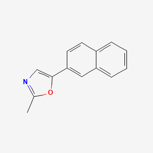 molecular formula C14H11NO B13688550 2-Methyl-5-(2-naphthyl)oxazole 