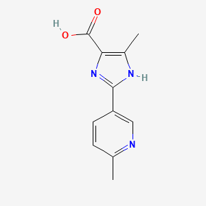 molecular formula C11H11N3O2 B13688600 5-Methyl-2-(6-methyl-3-pyridyl)-1H-imidazole-4-carboxylic Acid 