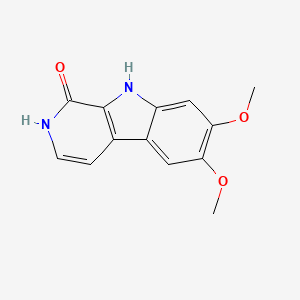 molecular formula C13H12N2O3 B13688608 6,7-Dimethoxy-2,9-dihydro-1H-pyrido[3,4-b]indol-1-one 