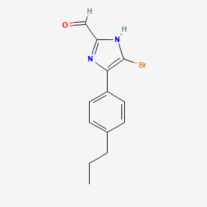 molecular formula C13H13BrN2O B13688638 5-Bromo-4-(4-propylphenyl)imidazole-2-carbaldehyde 