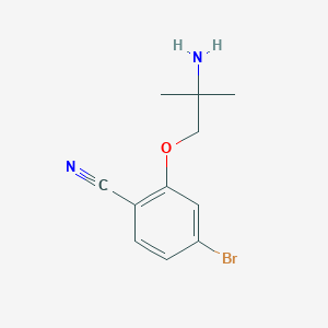 molecular formula C11H13BrN2O B13688659 2-(2-Amino-2-methylpropoxy)-4-bromobenzonitrile 