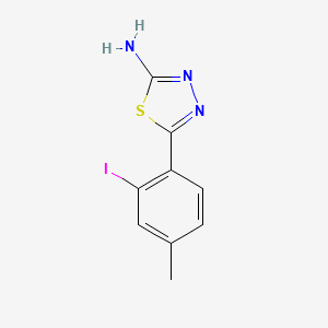 molecular formula C9H8IN3S B13688667 5-(2-Iodo-4-methylphenyl)-1,3,4-thiadiazol-2-amine 