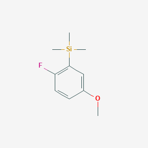 molecular formula C10H15FOSi B13688722 4-Fluoro-3-(trimethylsilyl)anisole 