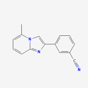 molecular formula C15H11N3 B13688743 3-(5-Methylimidazo[1,2-a]pyridin-2-yl)benzonitrile 