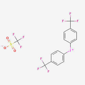 molecular formula C15H8F9IO3S B13688746 Bis[4-(trifluoromethyl)phenyl]iodonium Trifluoromethanesulfonate 