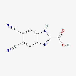 molecular formula C10H4N4O2 B13688756 5,6-Dicyanobenzimidazole-2-carboxylic Acid 