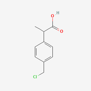 B1368878 2-[4-(Chloromethyl)phenyl]propanoic acid CAS No. 80530-55-8