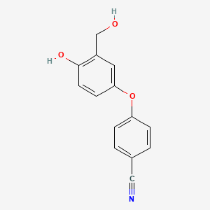 molecular formula C14H11NO3 B13688822 4-[4-hydroxy-3-(hydroxymethyl)phenoxy]benzonitrile CAS No. 2803552-55-6