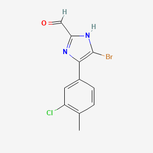 molecular formula C11H8BrClN2O B13688880 5-Bromo-4-(3-chloro-4-methylphenyl)imidazole-2-carbaldehyde 