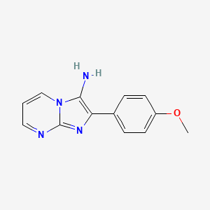 molecular formula C13H12N4O B1368889 2-(4-Methoxyphenyl)imidazo[1,2-a]pyrimidin-3-amine CAS No. 89185-49-9
