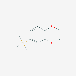 molecular formula C11H16O2Si B13688934 (2,3-Dihydrobenzo[b][1,4]dioxin-6-yl)trimethylsilane 