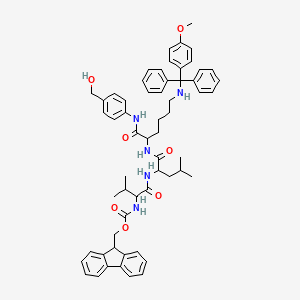 (S)-2-[(S)-2-[(S)-2-(Fmoc-amino)-3-methylbutanamido]-4-methylpentanamido]-N-[4-(hydroxymethyl)phenyl]-6-[[(4-methoxyphenyl)diphenylmethyl]amino]hexanamide