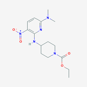 molecular formula C15H23N5O4 B13689016 Ethyl 4-[[6-(Dimethylamino)-3-nitro-2-pyridyl]amino]piperidine-1-carboxylate 