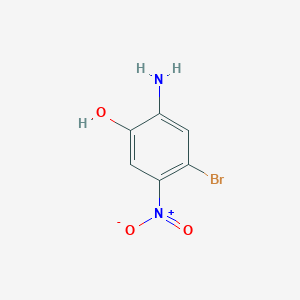 molecular formula C6H5BrN2O3 B13689038 2-Amino-4-bromo-5-nitrophenol 