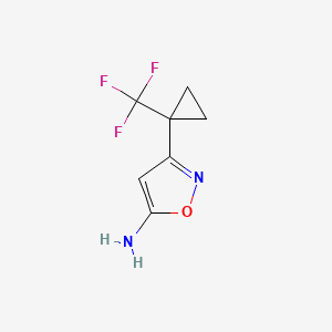 molecular formula C7H7F3N2O B13689055 3-(1-(Trifluoromethyl)cyclopropyl)isoxazol-5-amine 