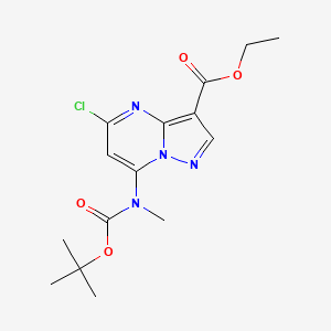 Ethyl 7-((tert-butoxycarbonyl)(methyl)amino)-5-chloropyrazolo[1,5-a]pyrimidine-3-carboxylate