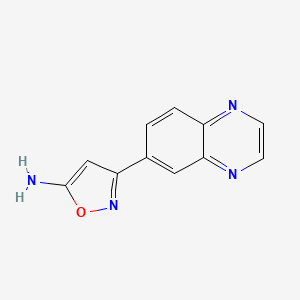 molecular formula C11H8N4O B13689072 5-Amino-3-(6-quinoxalinyl)isoxazole 