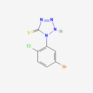 molecular formula C7H4BrClN4S B13689124 1-(5-Bromo-2-chlorophenyl)-1H-tetrazole-5-thiol 