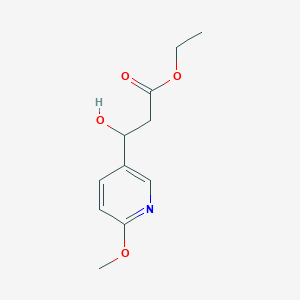 molecular formula C11H15NO4 B13689132 Ethyl 3-Hydroxy-3-(6-methoxy-3-pyridyl)propanoate 