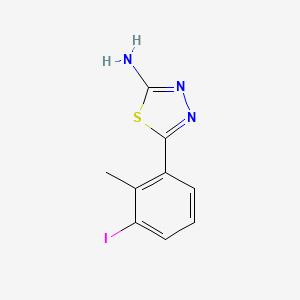 molecular formula C9H8IN3S B13689171 2-Amino-5-(3-iodo-2-methylphenyl)-1,3,4-thiadiazole 