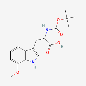 molecular formula C17H22N2O5 B13689238 2-((tert-Butoxycarbonyl)amino)-3-(7-methoxy-1H-indol-3-yl)propanoic acid 