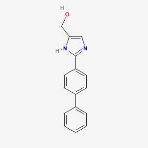 molecular formula C16H14N2O B13689249 2-(4-Biphenylyl)imidazole-5-methanol 