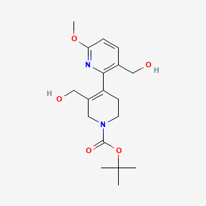 tert-butyl 5-(hydroxymethyl)-4-[3-(hydroxymethyl)-6-methoxypyridin-2-yl]-3,6-dihydro-2H-pyridine-1-carboxylate