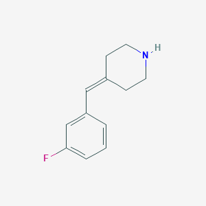 molecular formula C12H14FN B1368927 4-[(3-Fluorophenyl)methylidene]piperidine 