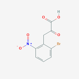 molecular formula C9H6BrNO5 B13689285 3-(2-Bromo-6-nitrophenyl)-2-oxopropanoic acid 